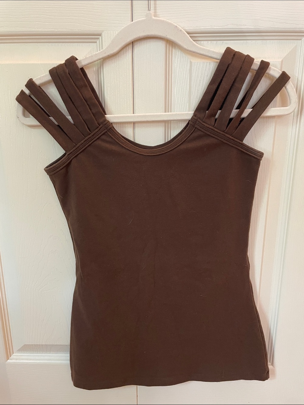 Brown Strappy Sleeve Women's Tank Top